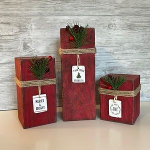 Christmas Post Decorations - Set of 3